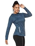 sportshirt langarm damen 90% Polyester 10% Elasthan ， Hochwertiges Stretchmaterial, feuchtigkeitstransportierend und schnelltrocknend，atmungsaktiver, saugfähiger, hautfreundlicher, damit Sie sich bequemer bewegen können