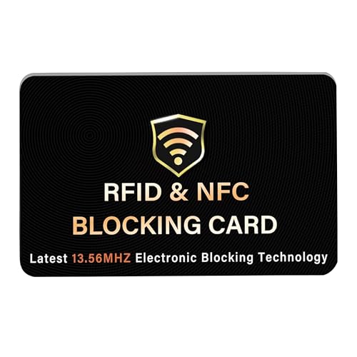 Image of SaiTech IT RFID Blocking Card, One Card Protects Entire Wallet Purse, NFC Contactless Bank Debit Credit Card Protector ID ATM Guard Card Blocker, Black, 1 Pack, Rfid Card