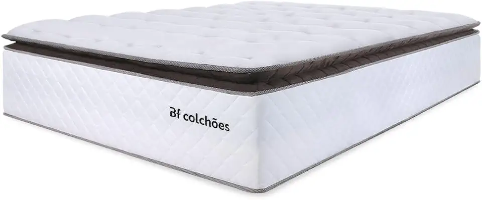 Colchão King Molas Ensacadas com Pillow Top Extra Conforto 193x203x38cm - Premium Sleep - BF Colchões
