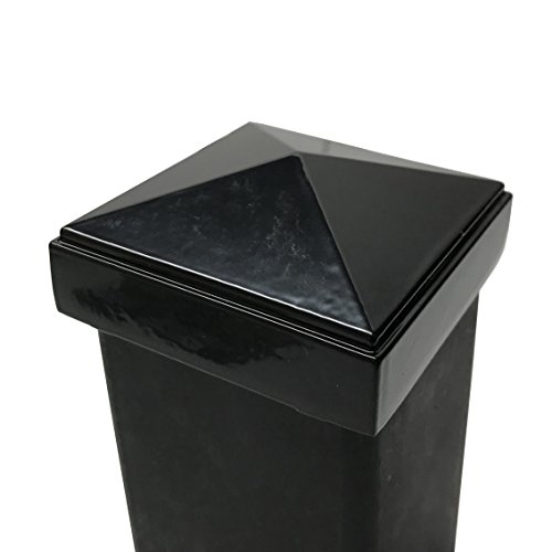 2.5" x 2.5" Aluminium Pyramid Post Cap for Metal Posts - Pressure Fit - Black - Thumbnail 5