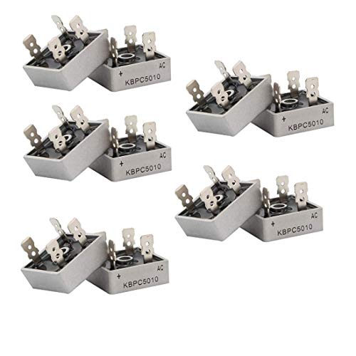 Hailege 10pcs KBPC5010 Diodo Rectificador de Puente de Diodo 50A 1000V KBPC 5010 Componentes Electrónicos del Diodo Rectificador de Potencia