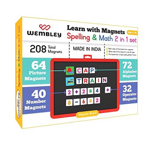 Wembley Abcd Magnetic Alphabets For Kids Learning Educational Toys For Kids 5 Years3 Years Old Boy Girl Brain Game Reading & Writing Development Kids Toys - Multicolor, 2 Piece
