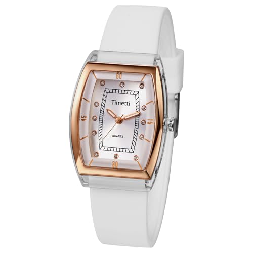 Montre quartz femme OIDEA avec bracelet silicone réglable et cadran strass