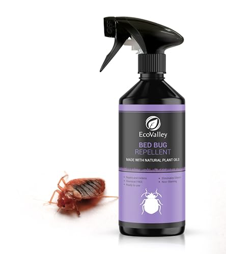 EcoValley Bed Bug Repellent Spray 500ml - Fast Acting Bedbug Killer Treatment for Mattresses, Homes, Caravans, Trucks, and Bedrooms