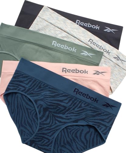 Reebok Hipster Panties for Women - 5 Pack Stretch Performance Seamless Underwear with Relaxed Tagless Waist (S-XL)3