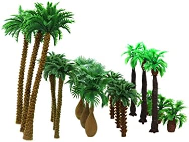 18pcs Artificial Miniature Palm Trees Scenery Layout Model Plastic Tree Train Coconut Rainforest Toys for Ho Train Layout