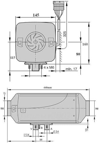 8kW Diesel Parking Air Heater with Remote Control - 24V Forced Air Heater for RV, Truck, and Outdoor Use - Efficient Heating Solution for Cold Weather