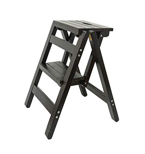 Taburete de escalera de madera multifuncional plegable para uso de oficina y hogar 2