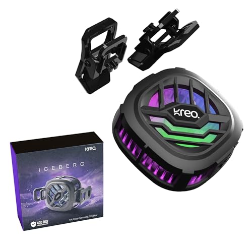 Image of Kreo Iceberg Compact Gaming Mobile Phone Cooler with Magnetic Attachment for Android & iPhone, Silent and Lightweight Mobile Cooler with Rapid Cooling