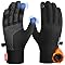 PULIOU Handschuhe Herren Damen Winter Warme Fahrradhandschuhe Winterhandschuhe Fahrrad Handschuhe Sporthandschuhe Laufhandschuhe Touchscreen Winddichte rutschfest Elastisch L