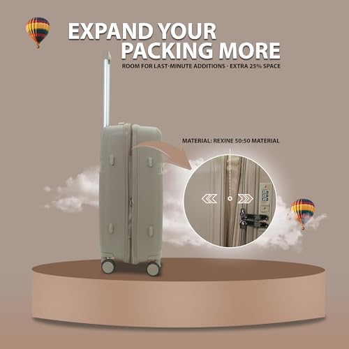 Image of Fly Luggage Trolley bag | Durable Polypropylene Hard Shell | Polypropylene, Lightweight Large Expandable Hardshell, 8 Disc Wheels, TSA Type Lock
