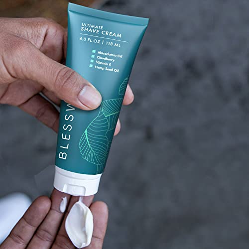 Blesswell Ultimate Shave Cream - Men's Energizing Shaving Cream - For All Skin Types - Skin Moisturizing, Smoothing, Cooling, Freshly Scented (2-Pack) #TOP3