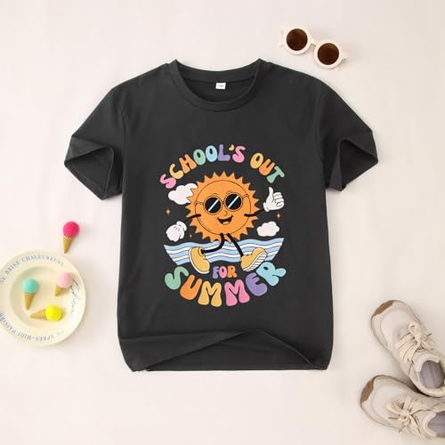Image of Last Day of School Shirt Kids Boy Girl Schools Out for Summer T-Shirt Top Cute Students Graduation Tees Gift