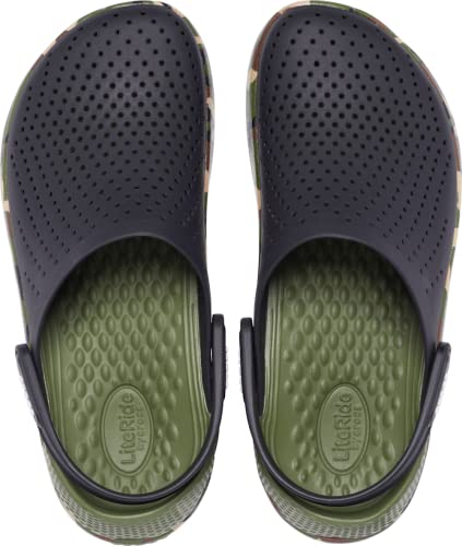 crocs Unisex Adult Black /Multi LiteRide Clog 206491-0C4 M5W7