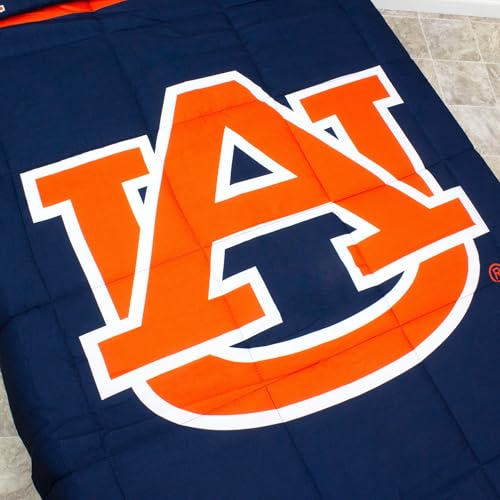 Image of Everything Comfy Auburn Tigers Reversible Big Logo Soft and Colorful Comforter, Full