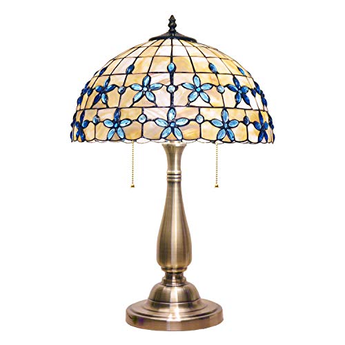 Lampe de table de style vintage en verre d'art et base en cuivre haut de gamme E27