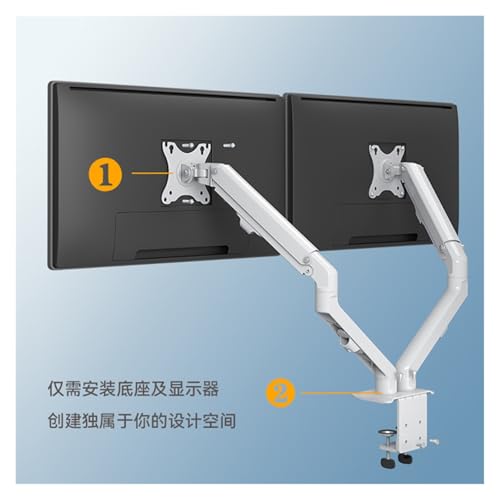 Soporte de pantalla doble T6-2W elimina el desorden de cables en monitores de escritorio 5