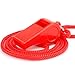 Whistle, Red Whistle for Coaches 4PCS Plastic Whistles for Adults Coach Whistles with Lanyard Referee Whistle Loud Crisp Sound Whistle Emergency for Teacher Polices Officials Sport Training Lifeguard