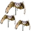 Vicsiyi Owls to Keep Birds Away: 3Pack Fake Owls with Reflective Tape for Garden Patio, Reflective Hanging Decoration to Keep Birds Pigeon from Windows Tree