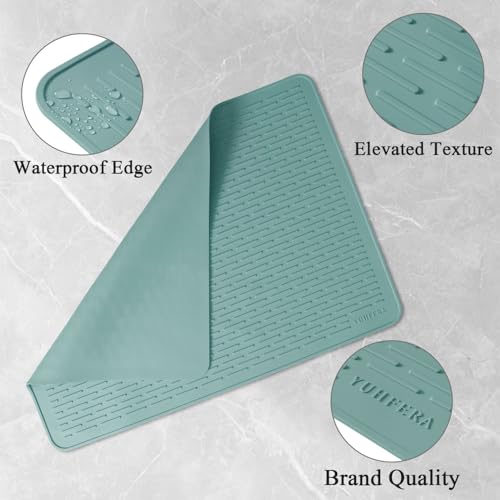Image of YUHFERA Stove Top Cover for Electric Stove - Silicone Stove Mat for Glass Top, Glass Cooktop Protector, XL Dish Drying Mats for Kitchen,Oven Covers for Electric Stove (Aqua,30 x 21)
