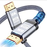 Cabo HDMI para HDMI 8K HDMI de Alta Velocidade Certificado 4K @240Hz, 8K @60Hz 48 Gbps, Revestimento de Alumínio Nylon Trançado Áudio e Vídeo Computador Televisão PS5 5 Metros - Premium