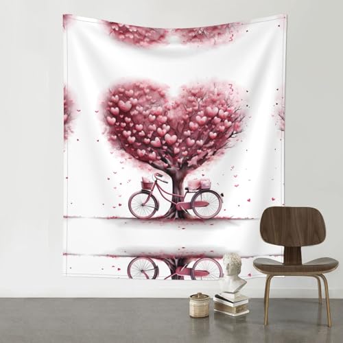 Tapisserie murale cœur romantique HYTTER 152x129 cm pour déco salon