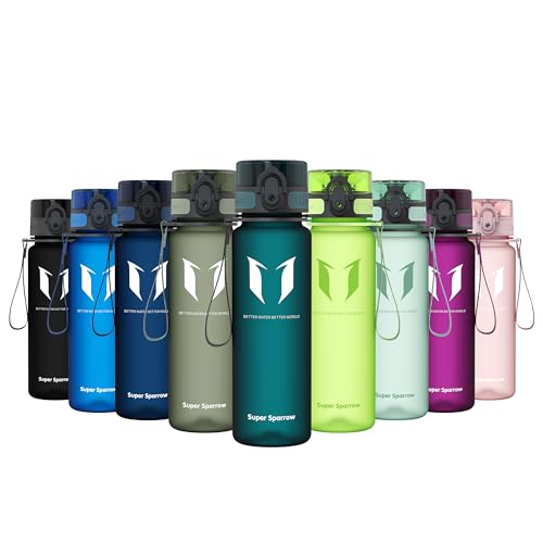 Super Sparrow Trinkflasche - Tritan Wasserflasche - 500ml - BPA-frei - Ideale Sportflasche - Sport Wasser Fahrrad Fitness Uni Outdoor - Leicht Nachhaltig