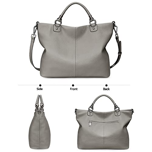 Image of Kattee Women's Soft Genuine Leather Tote Bag, Top Satchel Purses and Handbags