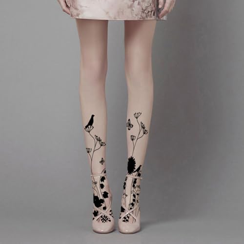 Women's Patterned Tights with Tattoo Designs Fashion Velvet Pantyhose Sheer Stockings2