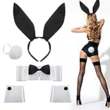 bunny kostüme 🐰【Angenehm zu tragen】Das Stirnband, der Kragen und die Manschetten dieses Hasenkostüms bestehen hauptsächlich aus Polyester mit Satin-Finish. Hochwertige Materialien sorgen für Haltbarkeit und lange Lebensdauer und sind angenehm anzufassen, sodass Sie Ihre Partynacht in vollen Zügen genießen können.