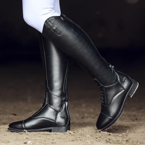 Image of HORZE Rover Women's Synthetic Leather Equestrian Boots for Horse Riding | Womens horse riding field boots with a rear zipper made for the show ring arena and everyday stable training