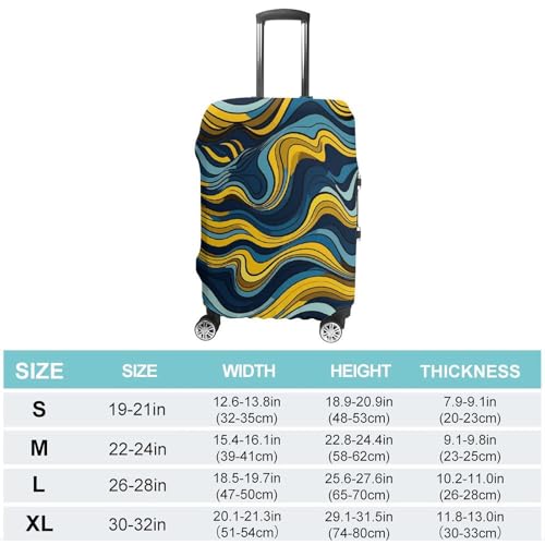 Suitcase Covers for Luggage Washable Luggage Cover Wave Pattern Luggages Wheel Covers Elastic Travel Carry On Suitcase Cover Travel Luggages Protector Sleeve Fit 29-32 Inch L2