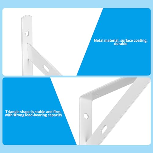 8 Stück Regalhalterungen, 90 Grad Regalträger, Metall Schwerlast Konsole Wandwinkel, Dreieckig Winkelträger Regalwinkel für Wandmontage, 150 x 95mm, weiß