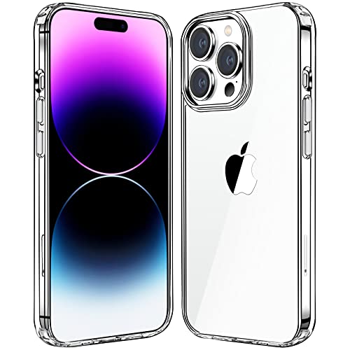 JJGoo Compatible with iPhone 14 Pro Max Case Clear Non-Yellowing Shockproof Phone Case for 14 Pro Max Slim Anti-Scratch Hard PC Back Protective Cover Bumper 2022