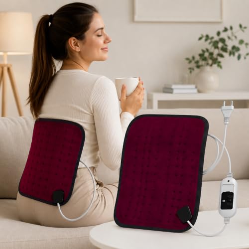 Image of MCP Healthcare Velvet Heating Belt Three Heating Temperature Control Device, Low, Medium & High, Adjustable, Heat Therapy Reliever For All Kind Arthritis, Muscle Spasm & Increase Blood Circulation (Wine)