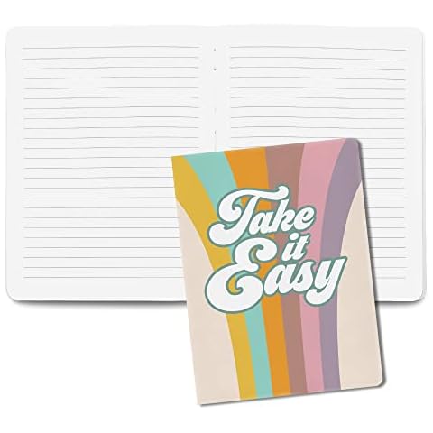 Studio Oh! Medium Deconstructed Journal Notebook, Take it Easy 6.5" x 8.62", Hardcover Journaling Notebooks with Full Color Artwork, 192 Lined Pages, 100 GSM Paper Weight, Lay Flat Binding for Writing Cover