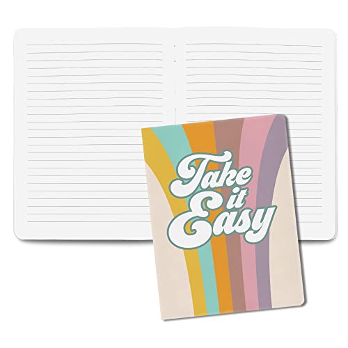 Studio Oh! - Take It Easy - 16,5 x 21 cm Hardcover-Notizbuch mit farbigem Kunstwerk, 192 linierten Seiten und flacher Einband - für Notizen, Erinnerungen und mehr Cover