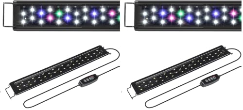 Image of AQUANEAT LED Aquarium Light for 18 to 24 Inch Fish Tank, Auto On Off with Timer, Full Spectrum, Adjustable Brightness, Daylight Moonlight Mode, for Fresh Water Low-to-Mid Light Plants (Pack of 2)
