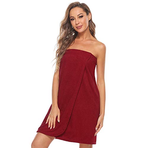 Image of Orrpally Women Shower Wrap Robe Bath Wrap Towel Spa Body Wrap Adjustable Closure Bathrobe