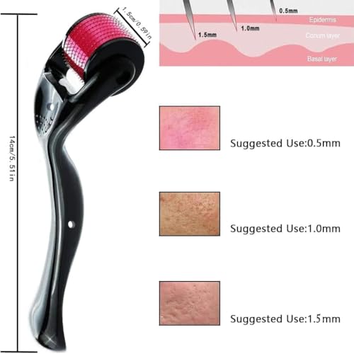 Image of Hair Massager Hair Scalp Massager Shampoo Brush+Hair Regrowth Roller With 540 Titanium Micro Needles+Face Stone Jade Roller With Gua Sha (Ice Roller+Hair Sclap+Hair Growth Roller+Jade Roller)