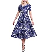 ivy & blue short sleeve fit + flare dress Boden Women's Ivy Placket Linen Midi Dress in Blue main image 0