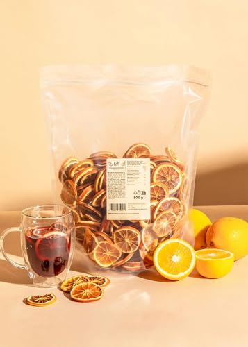 KoRo - Tranches d'orange séchées 500 g - Comme épice, décoration ou garniture - Pour cocktails, thé et vin chaud - Arôme fruité d'orange toute l'année...