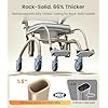Vocic Reclining Shower Chair with Wheels for Elderly and Disabled, Height Adjustable Rolling Bath Chair with Drop Arms (300 lbs)