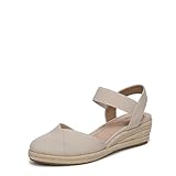 LifeStride Womens Kimmie Wedge Espadrilles Almond Milk 8 W