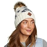 Eddie Bauer Women's Pacific Ridge Pom Beanie, Ecru Regular ONE Size