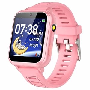Kids Smart Watch Gift for Girls Age 3-12 Kids Watches 24 Games Touch Screen Music Player Camera Alarm Clock Calculator Flashlight 12/24 hr Educational Toys Birthday Gifts for Girls Ages 6 7 8 9 10
