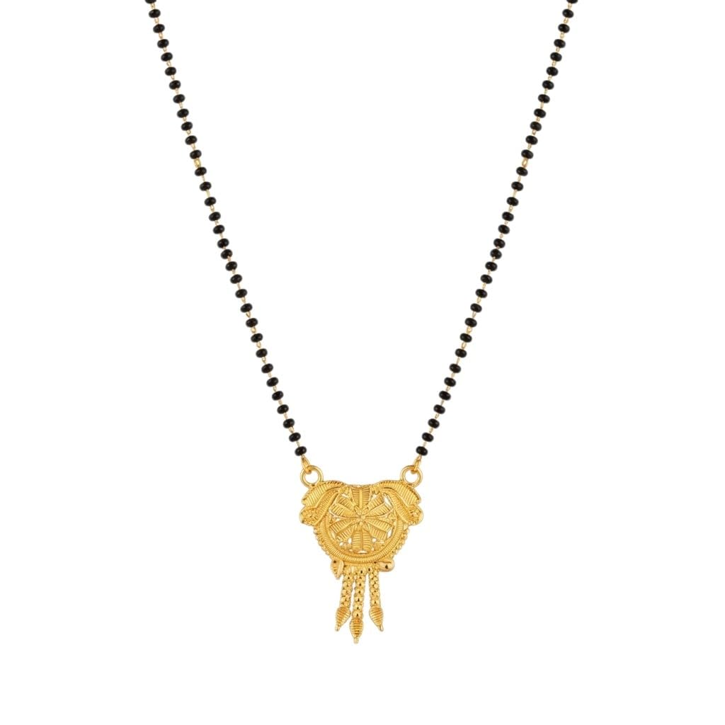 Komal Pendant Short Mangalsutra 18 Inch Gold Chain for Women-image-44