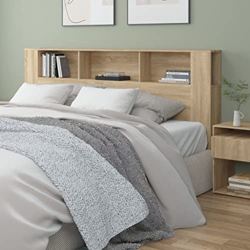 Festnight Tete de lit 200 cm Tête de lit avec Rangement Têtes de lit pour Adulte Armoire de Tête de Lit Murale Meuble de Chambre à Coucher avec...