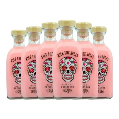 Tequila Lasil Kick The Rules Crema de Fresas con Tequila 70 cl (Caja de 6 Botellas de 70 cl)