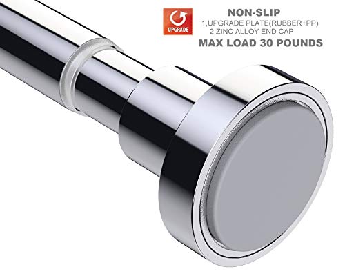 Image of BRIOFOX Shower Curtain Rod 43-73 Inches, Rustproof and Non-Slip Spring Tension Rod for Window or Bathroom, Polished 304 Stainless Steel